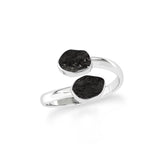 black tourmaline stackable bezel-set ring